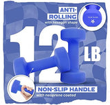 Yes4All Neoprene Coated Dumbbell Hand Weight Sets of 2 - Multiple Weight Options with 15 Colors, Anti-roll, Anti-Slip, Hexagon Shape
