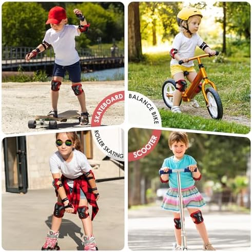 BOSONER Kids/Youth Knee Pad Elbow Pads Guards Protective Gear Set for Roller Skates Cycling BMX Bike Skateboard Inline Skatings Scooter Riding Sports