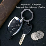 TISUR Titanium Round Carabiner Clip, Spring Hook Key Chain Ring, Small Keyring Carabiner with D-Ring for Car Keys