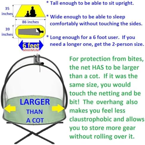 Instant Pop up Screen Tent for Camping, Noseeum Netting has Finer Mesh Than a Mosquito Net (Tarp Floor)