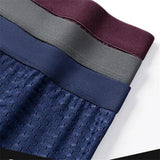 Men's Solid Color Casual Hollow Breathable Comfortable Boxer Briefs 5-Piece Set Set 4 L