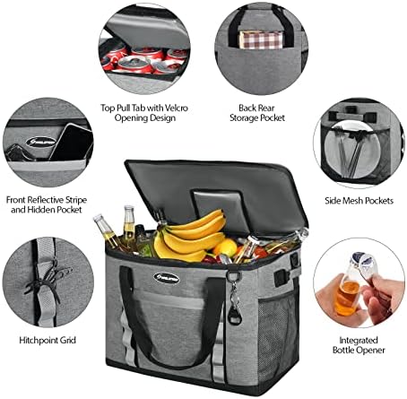 Maelstrom Soft Cooler Bag,Collapsible Soft Sided Cooler,24/30/60/75 Cans Beach Cooler,Ice Chest,Large Leakproof Camping Cooler,Portable Travel Cooler for Grocery Shopping,Camping,Road Trips