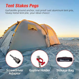 Ground Anchors Aluminum Tent Stakes Heavy Duty Tent Anchors for Swing Set Anchors Screw in kit for Securing Animals,Tents, Canopies, Sheds,Amusement Facilities,Swing Sets Outdoor-18 Packs