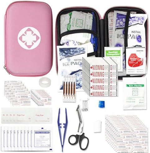 Car-Home Survival First-Aid Kit Emergency-Kit - Pink 273Piece Equipment Travel Supplies First Aid Set Home Essentials Camping Hiking YIDERBO