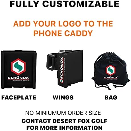 DESERT FOX GOLF Phone Caddy – Adjustable Golf Cart Phone Holder with Secure Strap for Hands-Free GPS & Golf Apps – Universal Fit