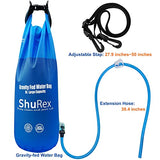Gravity-Fed Water Bag for Sawyer Survival Water Filter Straw, 1.5 Gal Large Gravity Water Bladder Compatible with LifeStraw and Other Water Filter Straw, Foldable, BPA-Free (6L)