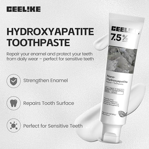 CEELIKE Hydroxyapatite Toothpaste for Advanced Enamel Protection, Gentle and Effective Formula, Fluoride-Free Toothpaste for Sensitive Teeth, 4.23oz (3)