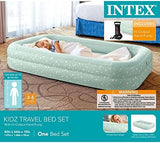 Intex Kids Travel Air Mattress Inflatable Bed Set with Raised Sides, Hand Pump, and Carrying Bag for Camping Trips and Sleepovers, (2 Pack)
