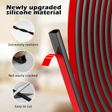 Weather Stripping Door Seal - Self Adhesive Weather Strip Silicone D Shaped Seal Strip for Door Frame/Window Seal (40FT Black 3/8" W × 5/16" T)