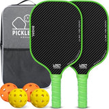 BAGAIL Pickleball Paddles, USAPA Approved Fiberglass Surface Pickleball Set, Lightweight Pickle Ball Rackets with 4 Balls, 1 Bag, Designed in California for Traction and Stability
