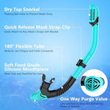 Snorkeling Gear for Adults, Dry-Top Snorkel Set Scuba Diving mask, 180°Panoramic Wide View Professional Snorkeling Gear Breathing Freely Snorkel Mask