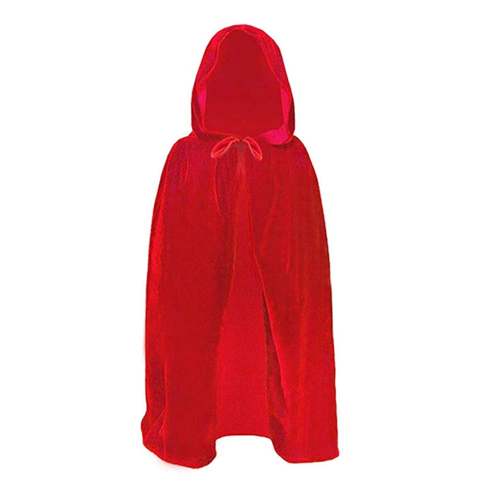 SZBZ Kids Halloween Christmas Costumes Cape Little Red Riding Hood Cape Velvet Hooded Cosplay Party Cloak Red