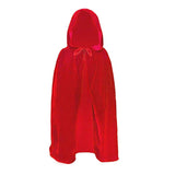 SZBZ Kids Halloween Christmas Costumes Cape Little Red Riding Hood Cape Velvet Hooded Cosplay Party Cloak Red
