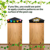 Azdele 4x4 Aluminum Pyramid Post Caps Cover for 4x4 Nominal Wood Post(Actual/True 3.5" x 3.5"), with Matte Finish Powder Coated Surface, for Fence Wood Post of Decks or Corridors(Black, 4 Pack)