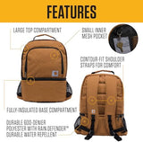 Carhartt Insulated 24 Can Two Compartment Cooler Backpack, Fully-Insulated Base, Durable Water-Resistant for Camping, Beach & Travel