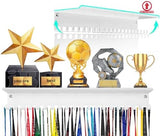 Metal Medal Hanger Display,Non-Slip Trophy Shelf with 20 Hooks,Wall Mount,Heavy Duty,Non-Bent,Holds 22-33lbs,for Gymnastics,Race,Soccer,Swim