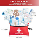 Mini First Aid Kit - 140 Piece Small First Aid Medical Kit for Car, Home, Office, Travel, Camping, Sports, Outdoor, School - Emergency First Aid Supplies and Survival Kit