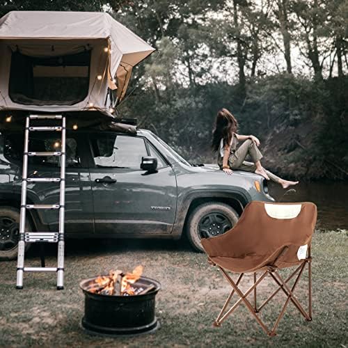 Portable Lightweight Compact Camping Foldable Chair with Carry Bag for Hiking Fishing Beach Brown