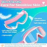 Vvinca Kids Goggles with Comfort Fabric Strap, Kids Swim Goggles Wide View Anti-Fog/UV No Leaking Swimming Goggles for 3-14