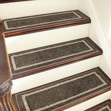 COSY HOMEER Soft Stair Treads 15pcs Non-Slip Carpet Mat 28inX9in Indoor Stair Runners for Wooden Steps,Stair Rugs for Kids and Dogs, 100% Polyester TPE Backing Brown,Square