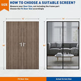 MAGZO Magnetic Screen Door Fit Door Size 72 x 82 Inch, Screen Size 74" x 83" Strong Magnet French Style Mesh, Heavy Duty Fiberglass Mesh with Hook & Loop for Sliding Entrance, Gray