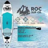 Roc Inflatable Stand Up Paddle Boards 10 ft 6 in with Premium SUP Paddle Board Accessories, Wide Stable Design, Non-Slip Comfort Deck for Youth & Adults