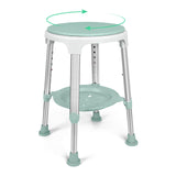 Shower Chair for Inside Shower, FSA/HSA Eligible Swivel Shower Stool 350lbs, Adjustable Tub Chair and Bathroom Stool with Storage Tray for Seniors, Elderly, Bath Handicap & Disabled