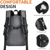 Small Hiking Daypack,15L Waterproof Hiking Backpack Packable Lightweight Travel Day Pack for Women Men (Grey, Small)