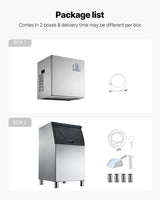 VEVOR Commercial Ice Maker Machine, 400LBS/24H Ice-Making Machine with 300LBS Stainless Steel Storage Bin, Auto Self-Cleaning Ice Maker with Touchscreen for Bar Cafe Restaurant Business Commercial