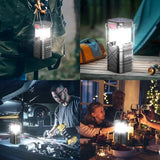 LETMY 4 Pack Camping Lantern, Rechargeable LED Lanterns, Solar Lantern Battery Powered Hurricane Lanterns Flashlight with 3 Powered Ways & USB Cable for Emergency, Power Outage, Hurricane Supplies