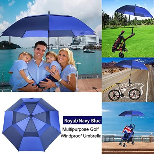 MRTLLOA 54/62/68/72 Inch Automatic Open Golf Umbrella, Extra Large Oversize Double Canopy Vented Windproof Waterproof Stick Umbrellas for Rain