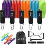 VEICK Resistance Bands, Exercise Bands, Workout Bands Set for Working Out with Handles for Men Women, Elastic Exercising Bands for Fitness Weights Work Out at Home Gym