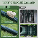 1 Pack Flexible Gutter Downspout Extensions Extendable from 21" to 67", Downspout Extender Comes with Adapters, Thickened Down spout Drain Extension for Rainwater Drainage(Green)