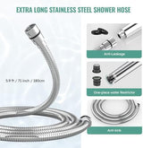 Filtered Shower Head with Handheld, High Pressure 9 Spray Mode Chrome Showerhead with Filters,detachable shower head,Water Softener Filters Beads for Hard Water -Remove Chlorine