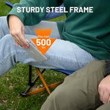 Timber Ridge 2 Person Folding Loveseat Comfortable Double Foldable Camping Chair Folding Lawn Chairs for Outside, Blue