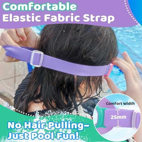 Vvinca Kids Goggles with Comfort Fabric Strap, Kids Swim Goggles Wide View Anti-Fog/UV No Leaking Swimming Goggles for 3-14