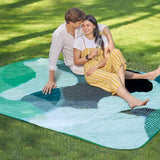 Whale Flotilla Extra Large Waterproof Picnic Blankets 60"x80", Foldable Lightweight Outdoor Blanket for Camping, Hiking, Traveling, Soft Portable Easy to Clean Picnic Mat for Beach Grass Park, Green