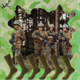 10 Pairs Men's Military Socks - Warm Army Crew Boot Socks in Green for Soldier, Policemen, Firefighter