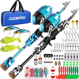 ODDSPRO Kids Fishing Pole Pink, Portable Telescopic Fishing Rod and Reel Combo Kit - with Spincast Fishing Reel Tackle Box for Girls, Youth