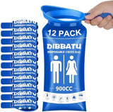 DIBBATU Disposable Urine Bags for Women, 6/12PCS Female-Friendly Travel Urinal Bags, 900ML Pee Bags for Travel for Women/Men, Emergency Unisex Camping Pee Bags for Hiking, Road Trip, Traffic Jam