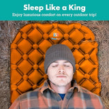 Inflatable Mat for Camping - Pack of 2 - Ultralight Sleeping Pad for Camping and Backpacking - Compact Air Mattress - Camping Mat with Tear-Resistant Ripstop Nylon - 73.5" x 21.5" - Orange
