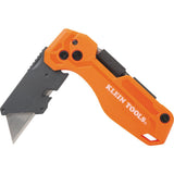 Klein Tools 44304 Folding FLICKBLADE Utility Knife, Compact, Removable Impact Driver, 1/4-Inch Nut Driver and #2 Phillips Bit