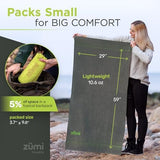 Zumi 100% Cotton Quick Dry Large Travel Towel - Soft, Thin, Compact, Highly Absorbent, Lightweight Camping Towel for Beach, Gym, Bath, Shower, Swimming, Dorm, RV - Gray