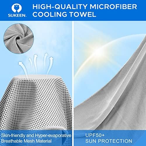 Sueken [4 Pack] Cooling Towel, 40"x12", Soft Breathable Chilly Microfiber Towel for Yoga, Sports, Running, Gym, Camping, Fitness & More Activities