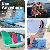 Step2 Folding Flip Seat, Lightweight Portable Outdoor Chair for Poolside, Camping, Beach, Boats, Tailgates, Durable Ground Chair with Back Support for Adults, Mint