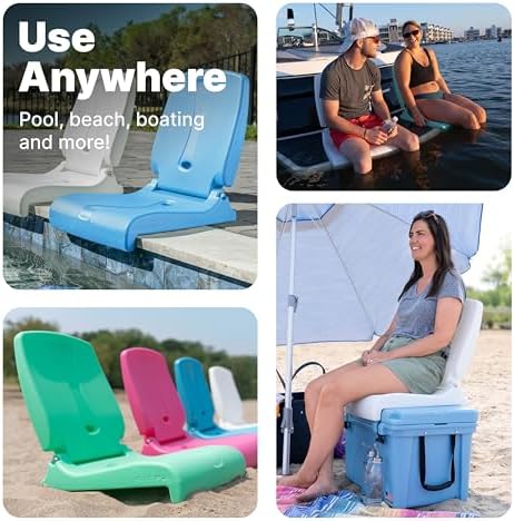 Step2 Foldable Adult Flip Seat, Portable Outdoor Chair for Poolside, Tailgating, Camping, Picnic Chair, Provides Back Support When Sitting on Ground, Bright Pink