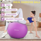 Anti-Burst and Slip Resistant Exercise Ball - Yoga, Fitness, Birthing Ball With Quick Pump, 2,000-Pound Capacity, Multiple Colors and Sizes