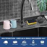 24" Splash Guard Plus Size Silicone Sink Faucet Drying Mat Handle Drip Catcher Tray Dish Sponge Holder Kitchen Accessories Protector Home Organization Gadgets Organizer