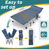 79" L x 32" W x 18" H Oversize XXL Camping Cot with Comfortable Mattress for Adults Extra Wide Cots for Sleeping Folding Cot Camping Bed Heavy Duty with Carry Bag for Home Office Outdoor
