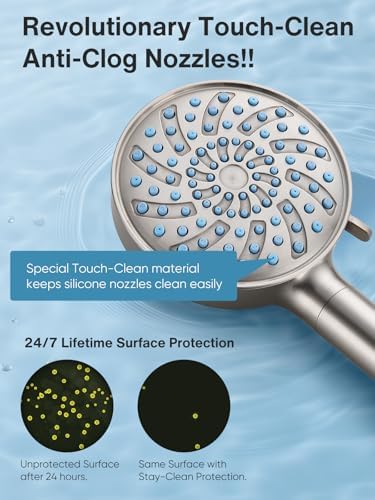 Cobbe Filtered Shower Head with Handheld, High Pressure 7-mode Showerhead with Filters for Hard Water - Remove Chlorine - Reduces Dry Itchy Skin, Patented Paddle Shift Design, Brushed Nickel